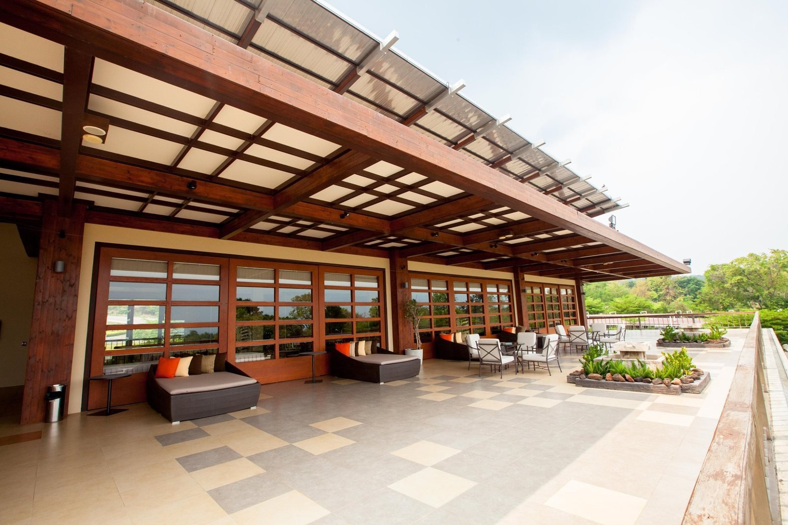 The clubhouse terrace at Mountain Creek